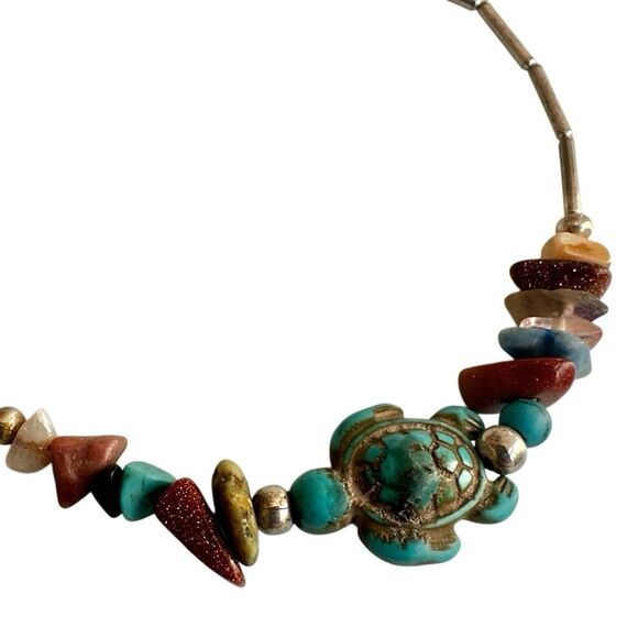 Turquoise Turtle & Mixed Gemstone Beaded Bracelet - Picture 11 of 11